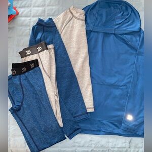 Blue and Gray Athletic Wear Set
